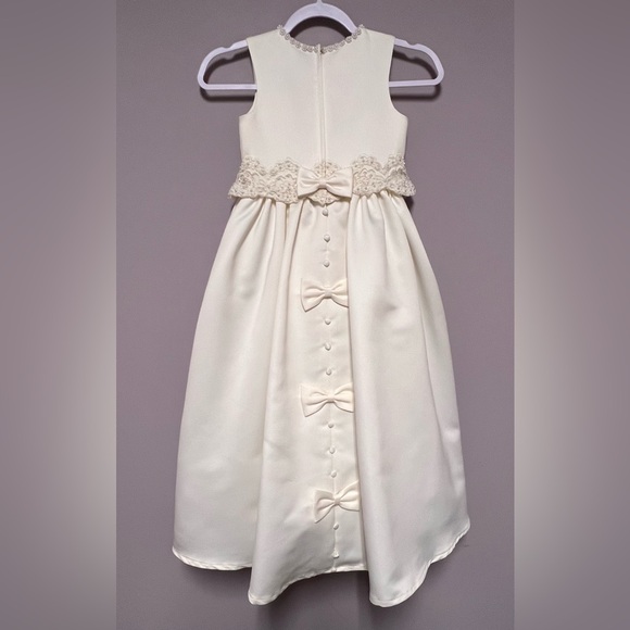 2 of 3 Mon Cheri FLOWER Girl IVORY Dress - Picture 3 of 13